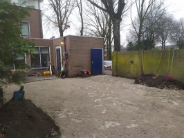 Aanleg achtertuin cortenstaal / buitenkeuken / schutting Fransebaan Eindhoven