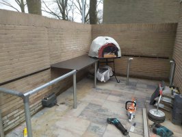 Aanleg achtertuin cortenstaal / buitenkeuken / schutting Fransebaan Eindhoven