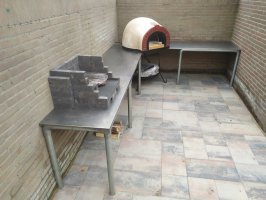 Aanleg achtertuin cortenstaal / buitenkeuken / schutting Fransebaan Eindhoven