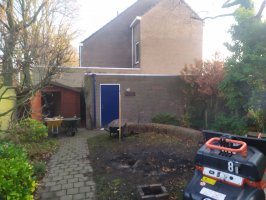 Aanleg achtertuin cortenstaal / buitenkeuken / schutting Fransebaan Eindhoven