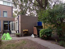 Aanleg achtertuin cortenstaal / buitenkeuken / schutting Fransebaan Eindhoven