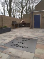 Aanleg achtertuin cortenstaal / buitenkeuken / schutting Fransebaan Eindhoven