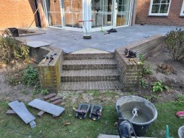 Aanleg achtertuin / bestrating Borkel en Schaft