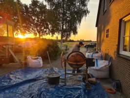 Aanleg achtertuin / bestrating Borkel en Schaft