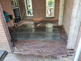 Aanleg achtertuin / bestrating Borkel en Schaft