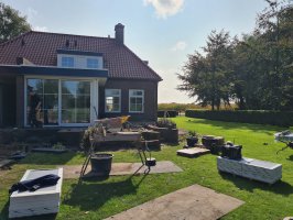 Aanleg achtertuin / bestrating Borkel en Schaft