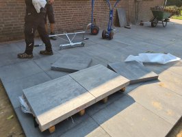 Aanleg achtertuin / bestrating Borkel en Schaft