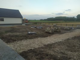 Aanplant / gazon / leibomen met leirekken Luyksgestel