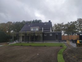 Aanplant / gazon / leibomen met leirekken Luyksgestel