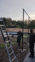 Aanplant / gazon / leibomen met leirekken Luyksgestel