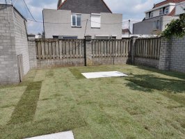 Aanleg natuursteen tegels / gazon Helmond
